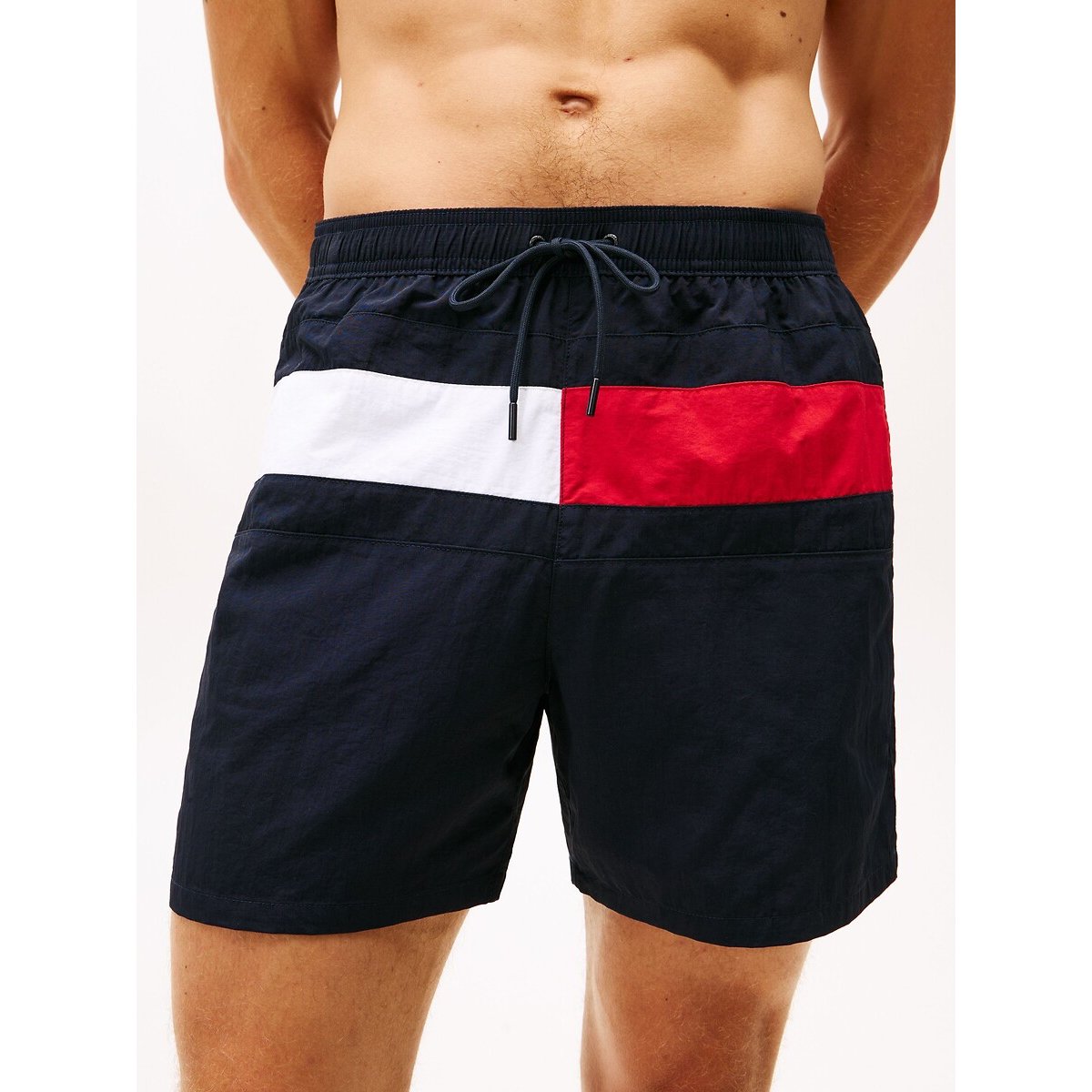 Short de bain mi-long Hilfiger Flag bleu foncé, TOMMY HILFIGER
