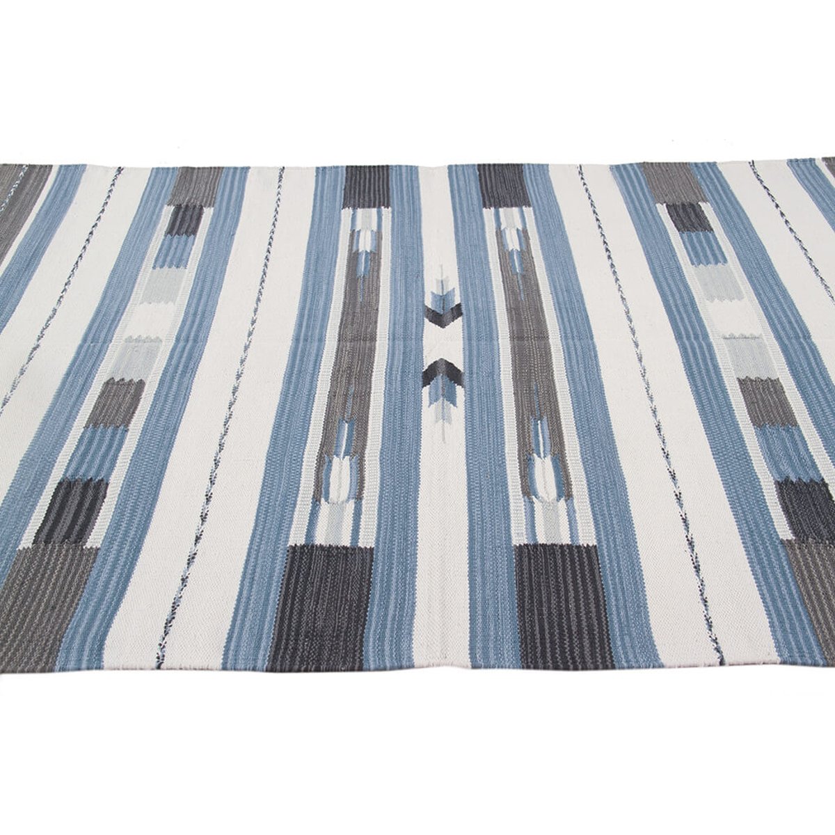 Tapis kilim tissé main RIDA bleu, NOVATREND
