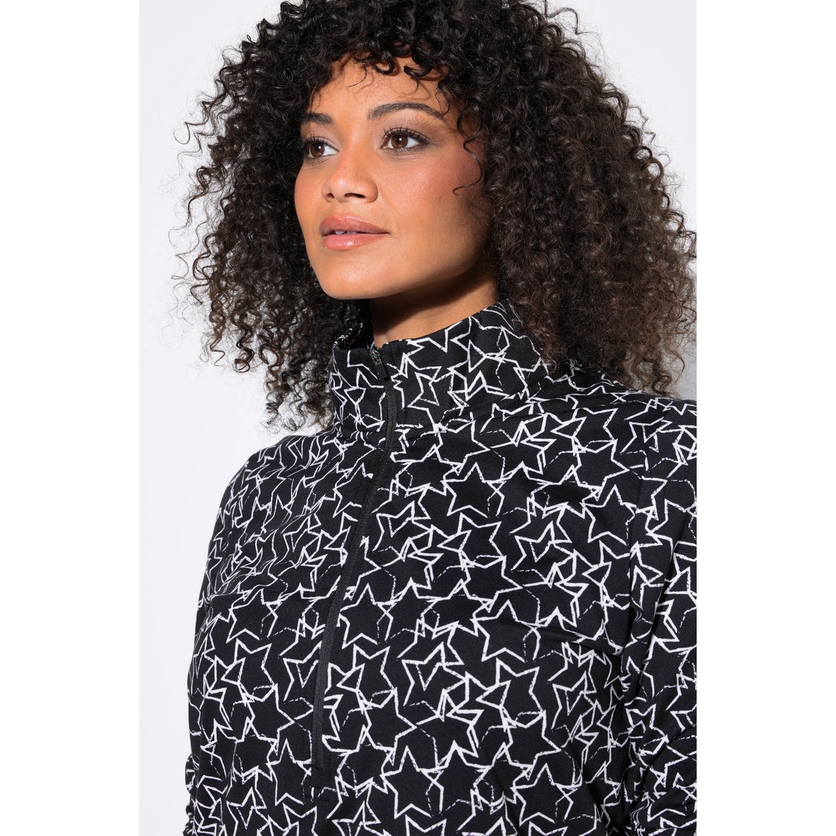 T-shirt technique de ski, motif étoiles noir, ULLA POPKEN