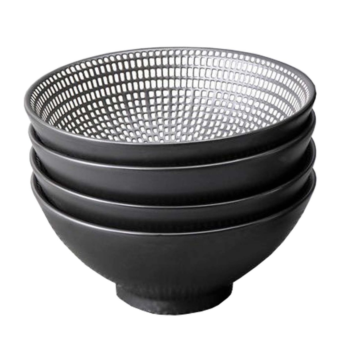 Lot de 4 bols 15cm, GWAYI noir et blanc, KARE DESIGN