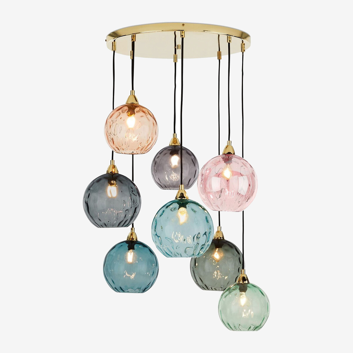 MADE.COM Ilaria 8-Light Swirl Glass Pendant Light multi-coloured, MADE