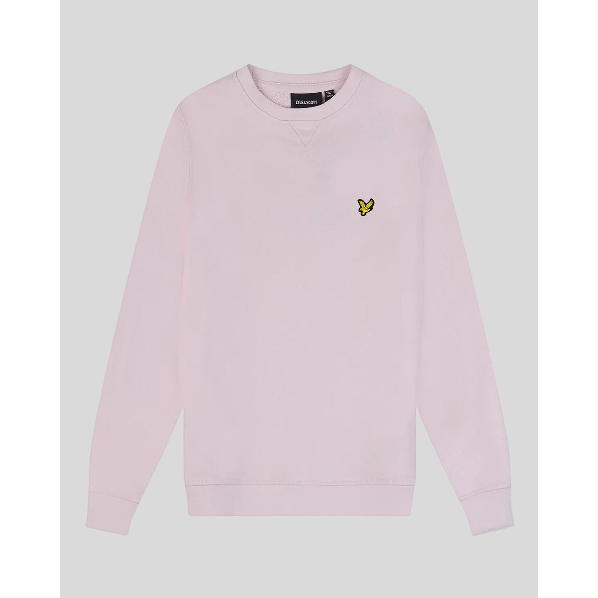 Sweat-shirt col rond en coton rose clair, LYLE & SCOTT