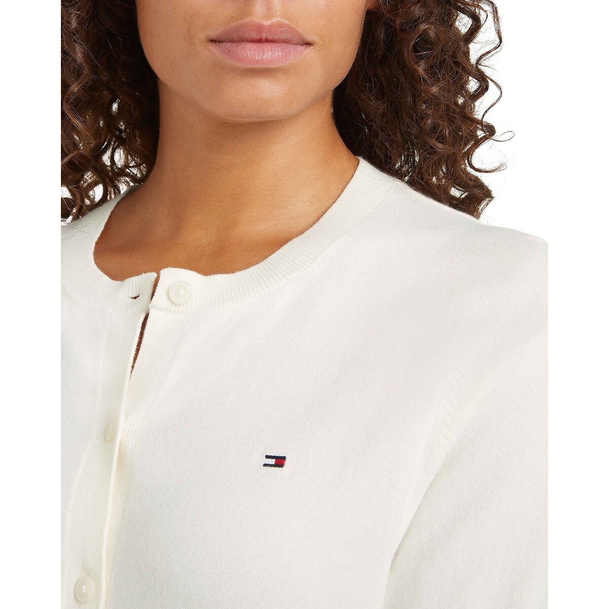 Cardigan col rond  ivoire, TOMMY HILFIGER