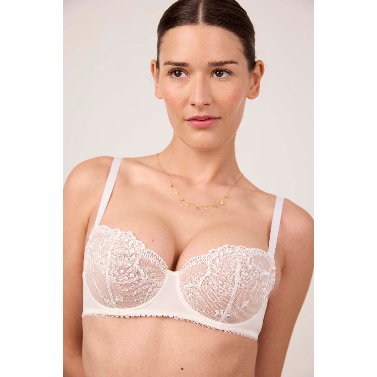 Soutien-gorge corbeille mousse en broderie POÉSIE lys, MAISON LEJABY