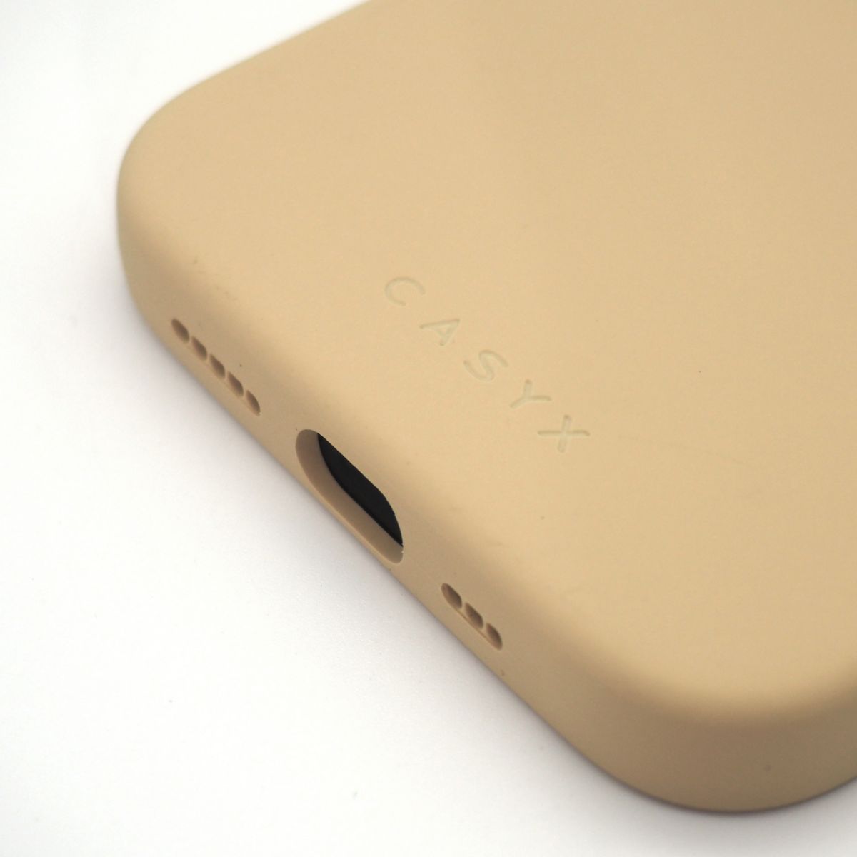 Coque iPhone 15 Pro Magsafe sillicone Beige couleur unique, CASYX