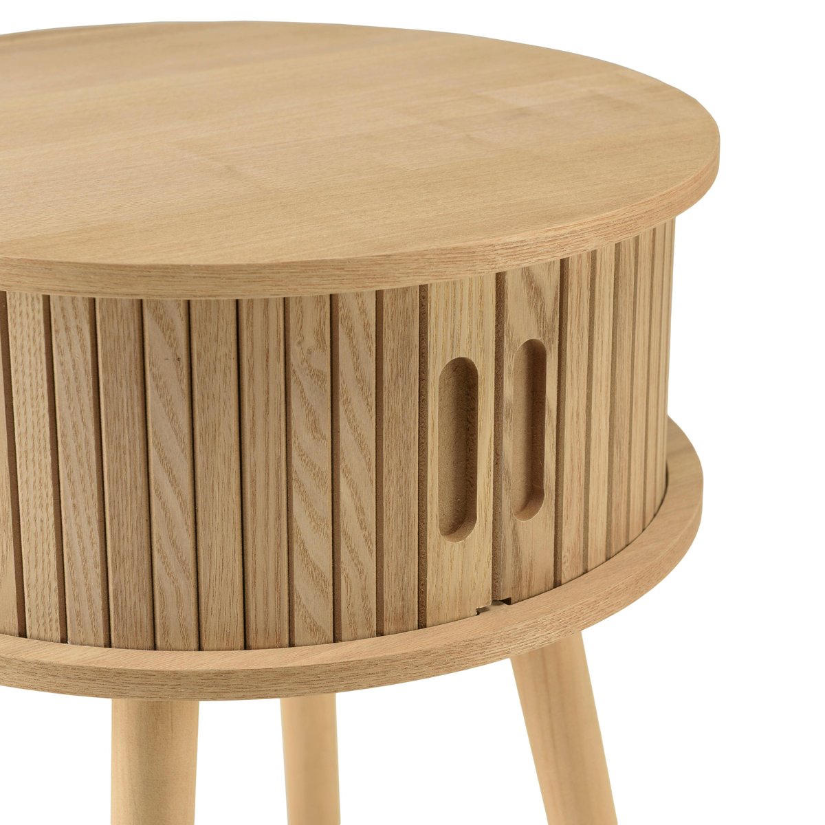 Table de chevet ronde en bois couleur naturelle D40cm CASTILLE bois naturel, PIER IMPORT