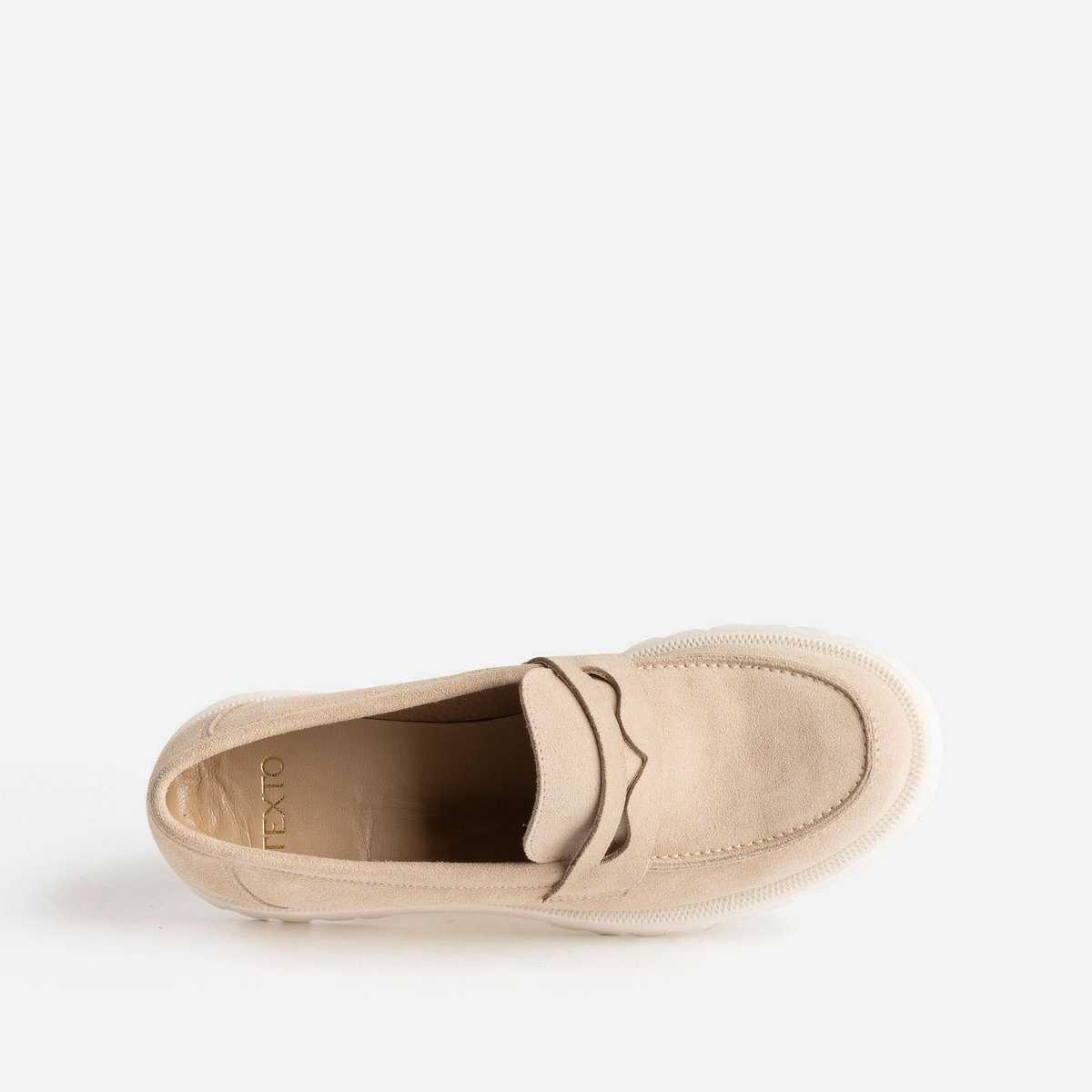 Mocassin en cuir JEMILANE beige, TEXTO