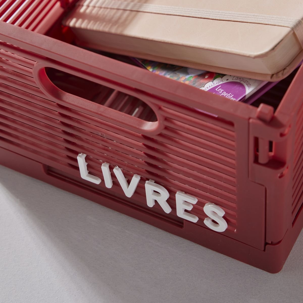Caisse pliable en plastique LA TETE DANS LES NUAGES terracotta, FACTORY