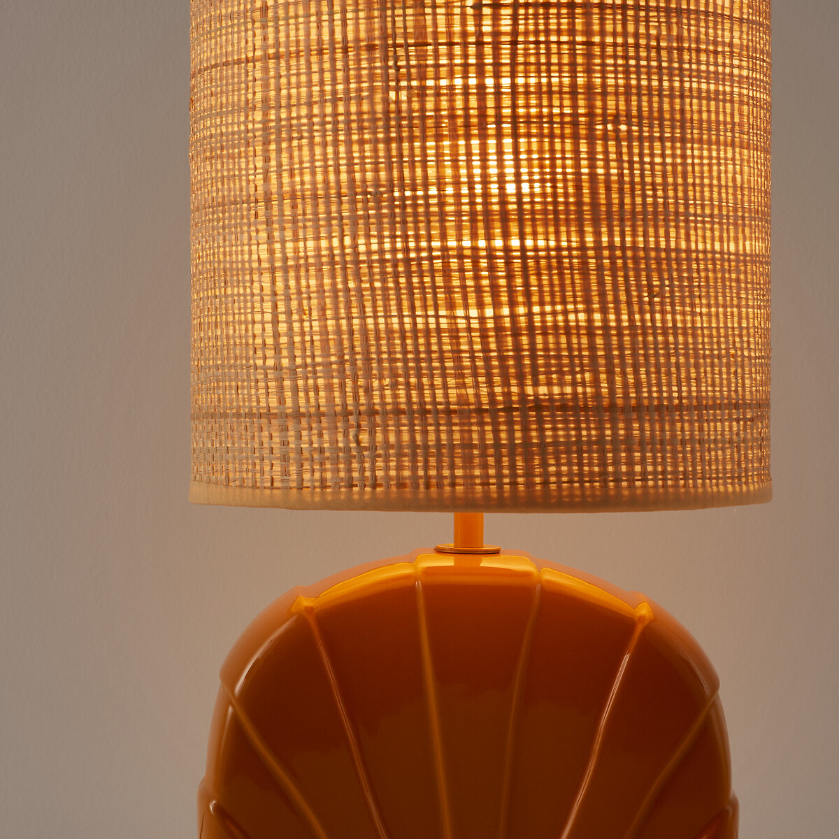 Lampe à poser en céramique et raphia, SUNIA ocre, LA REDOUTE INTERIEURS