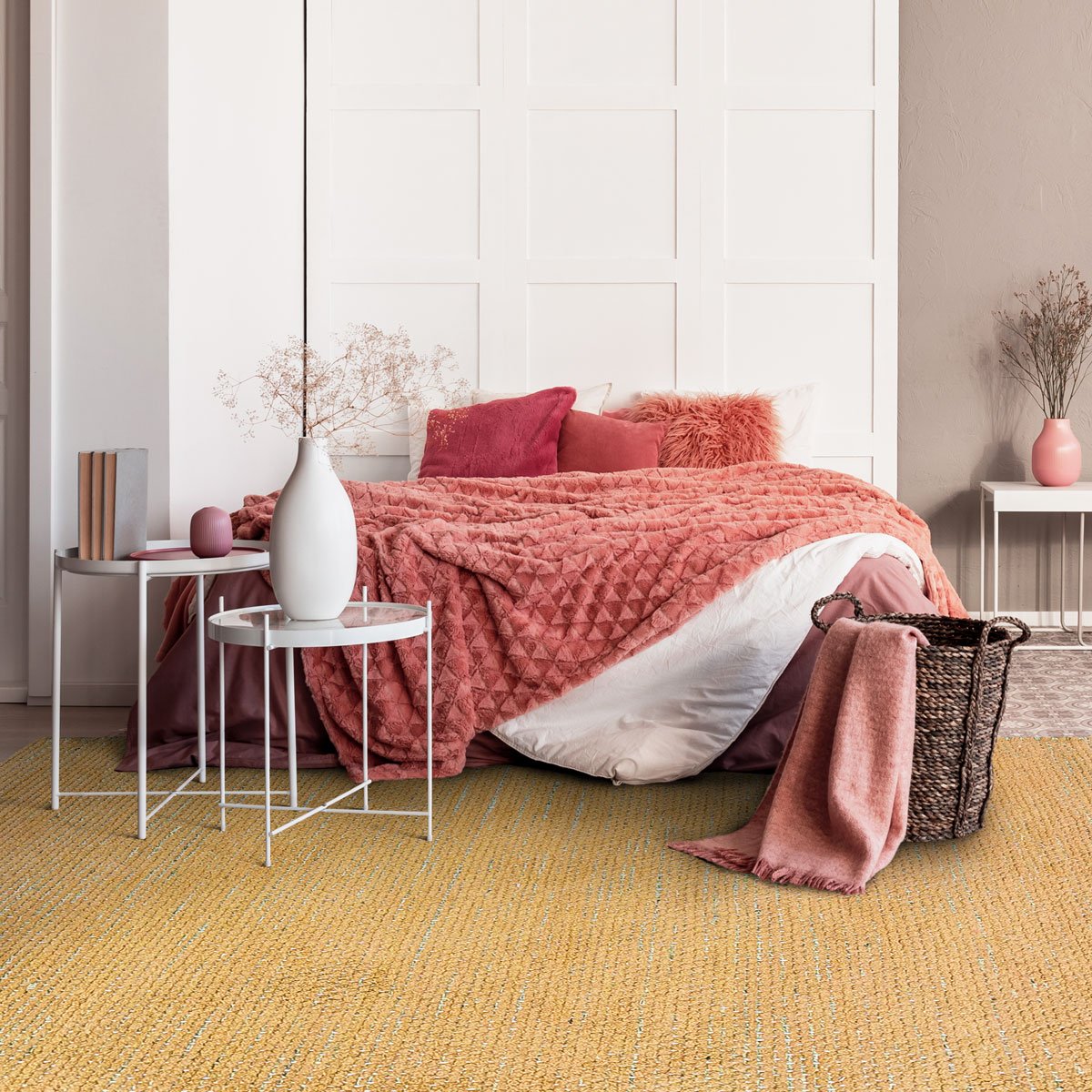 Tapis artisanal en jute et coton chenille ROSTYLE gris, THE DECO FACTORY