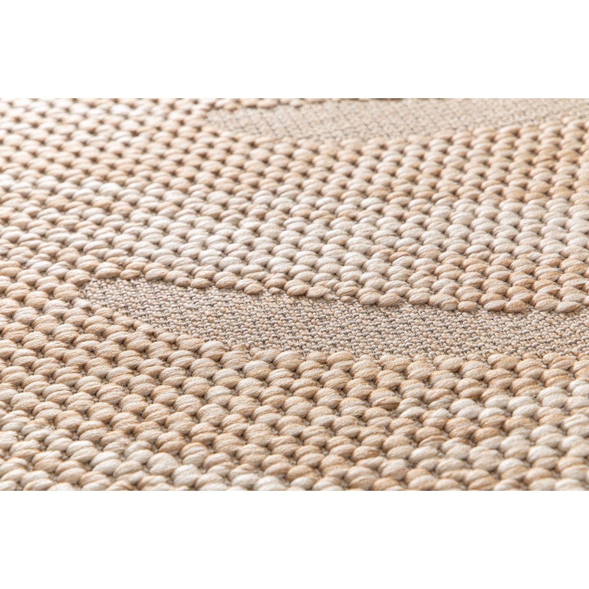 Tapis bouclé en relief intérieur extérieur BALI brun naturel, AFK LIVING