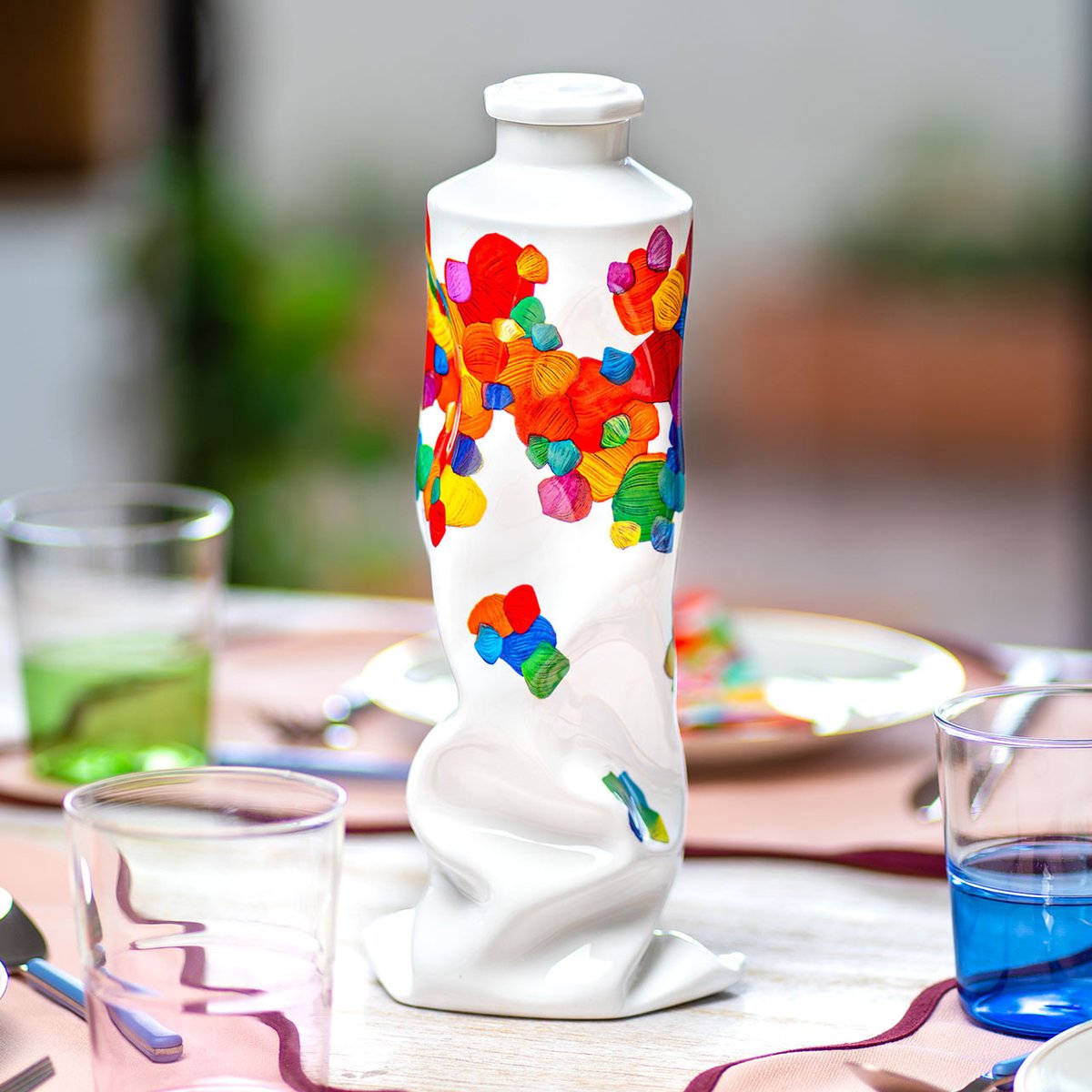 Carafe cafetière en porcelaine Watercolor palette, PYLONES