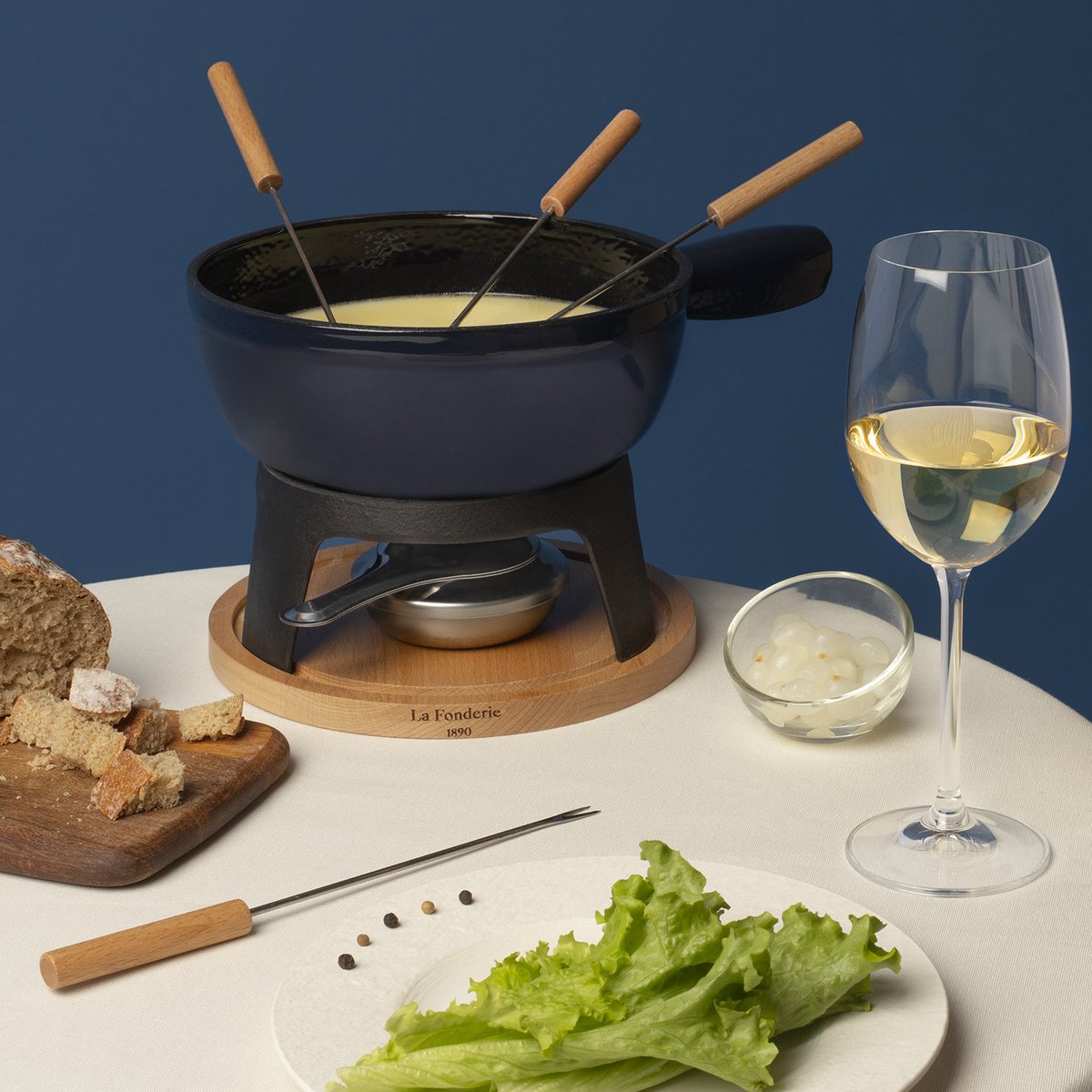 service à fondue en fonte pour 6 personnes - mont joux autres, LA FONDERIE