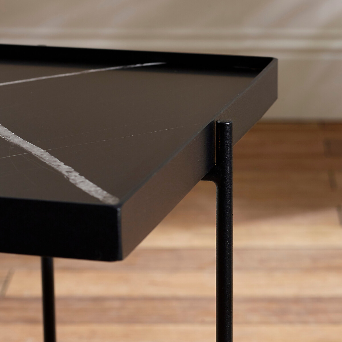 Colina Square Metal Side Table black/white, SO'HOME