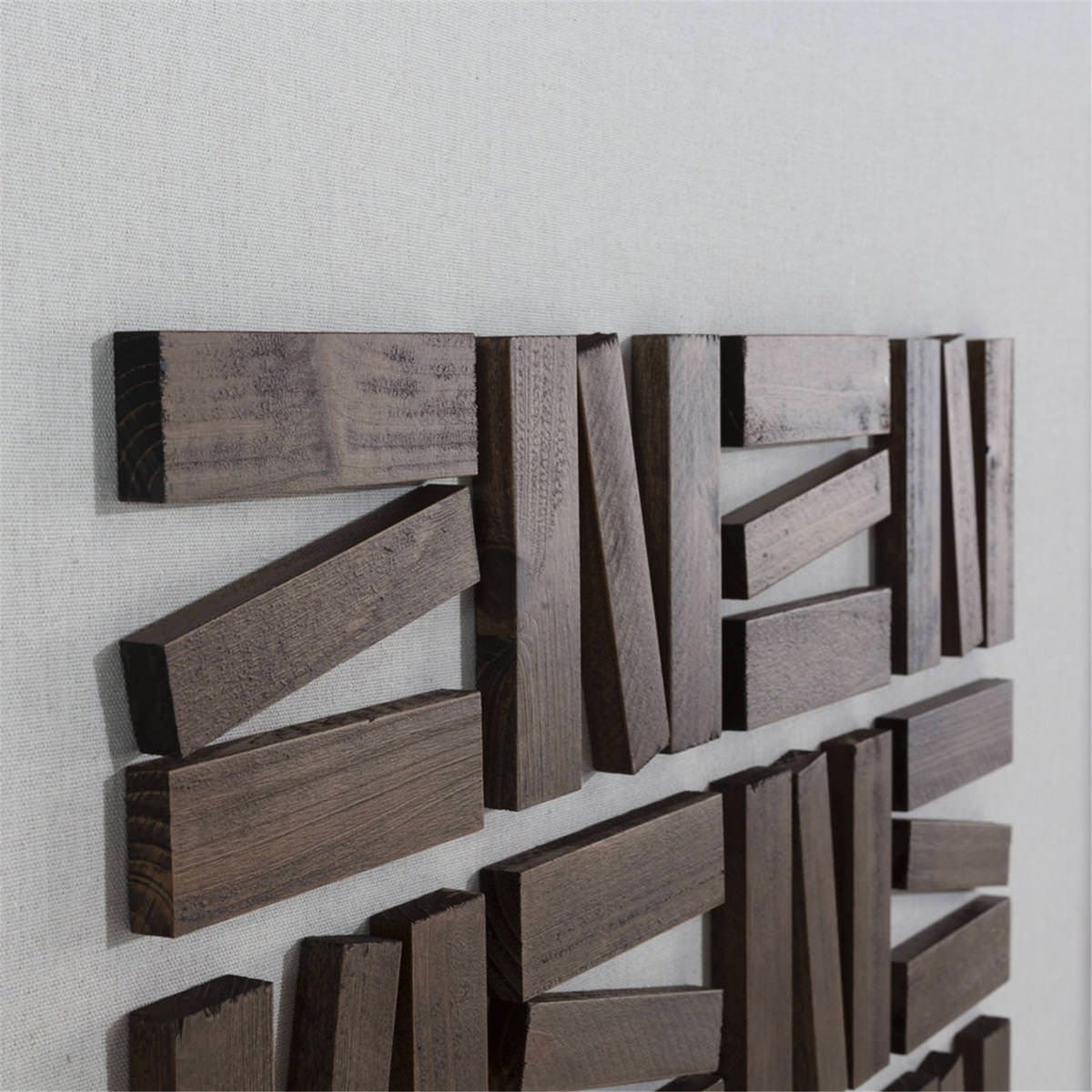 Tableau mural en bois à relief graphique naturel, RECOLLECTION