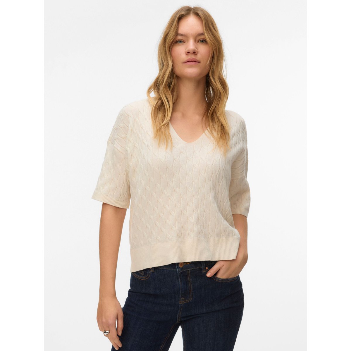 T-Shirt En Maille birch, VERO MODA