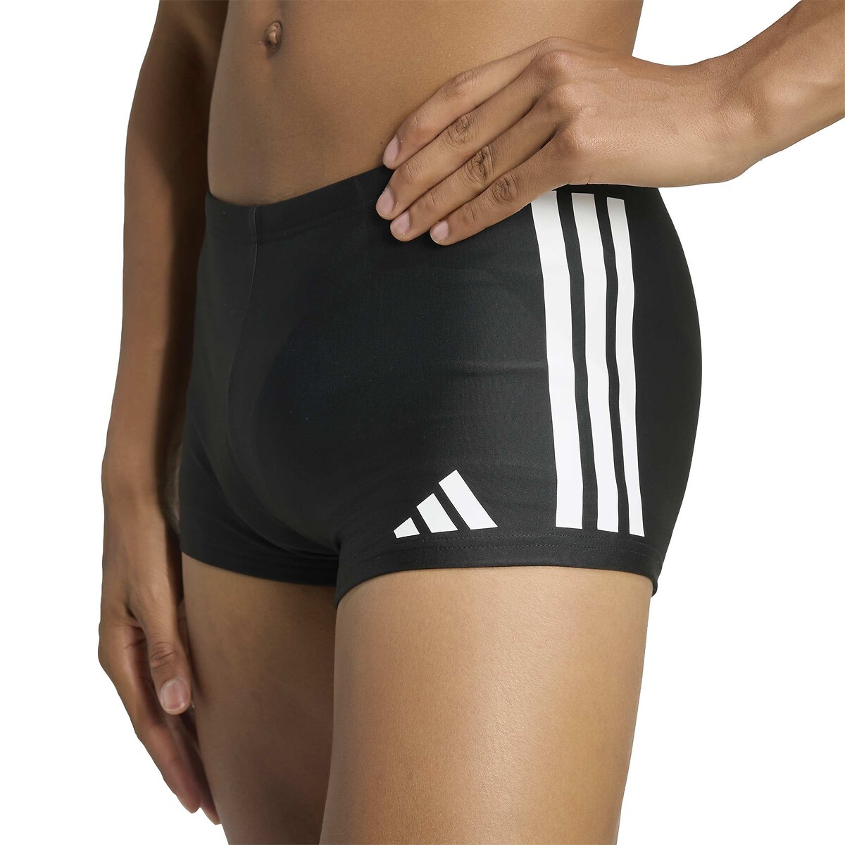 Pantaloncini da bagno a vita bassa con 3 strisce nero , adidas Performance