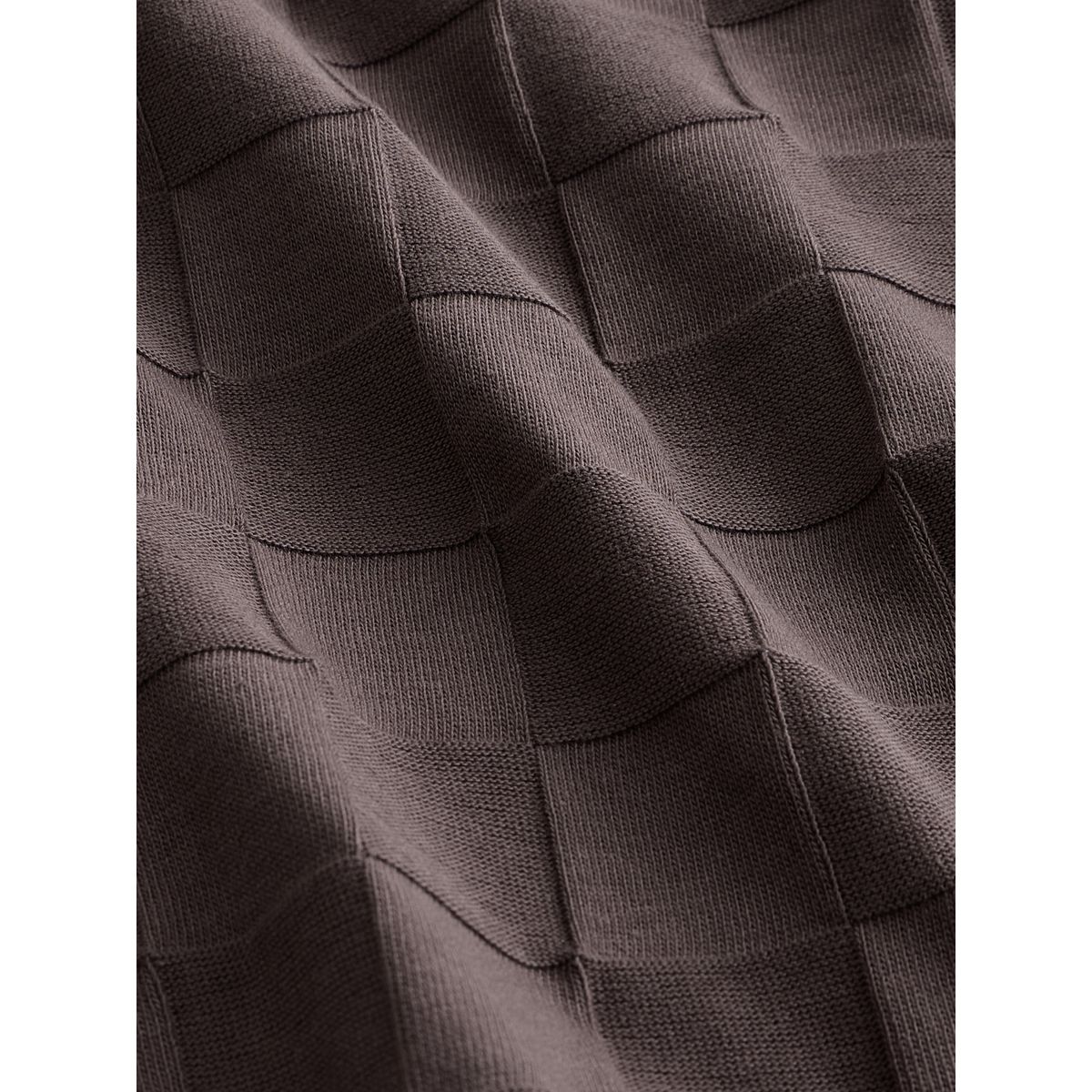 Chemise jersey manches courtes à carreaux marron chocolat, NEXT