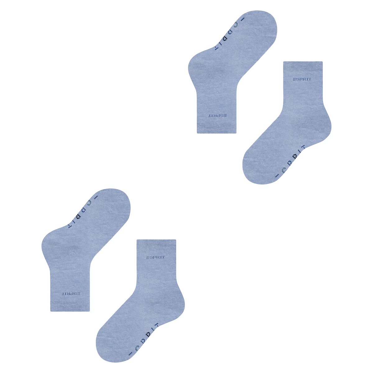 Chaussettes Foot Logo 2-Pack Opaque jeans mel. (6458), ESPRIT