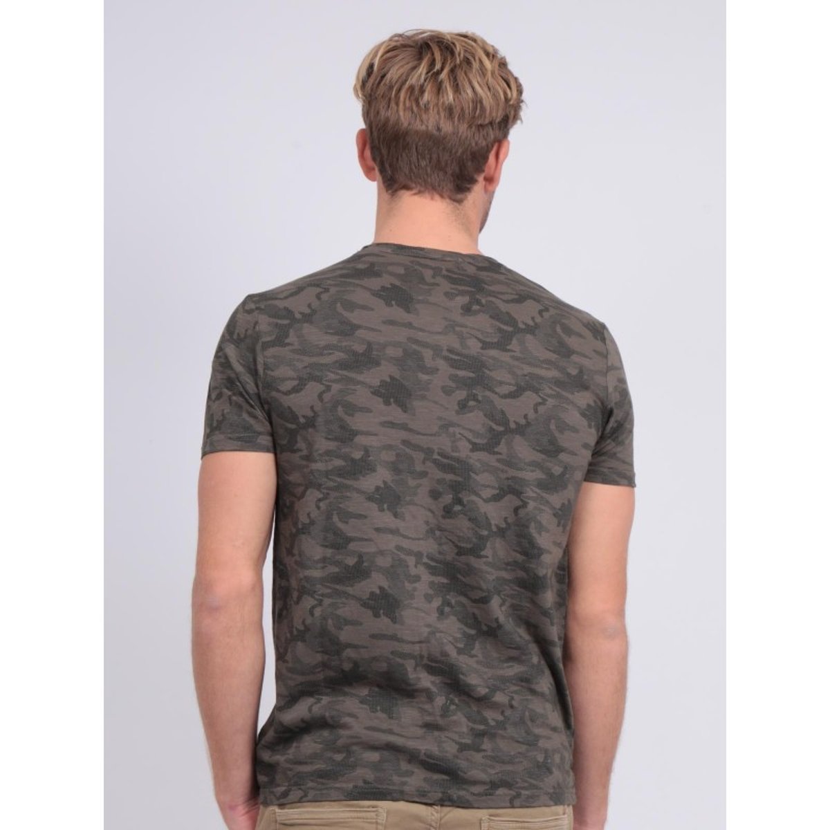 T-shirt Col Rond Pur Coton à Motifs Nendrix gris, RITCHIE