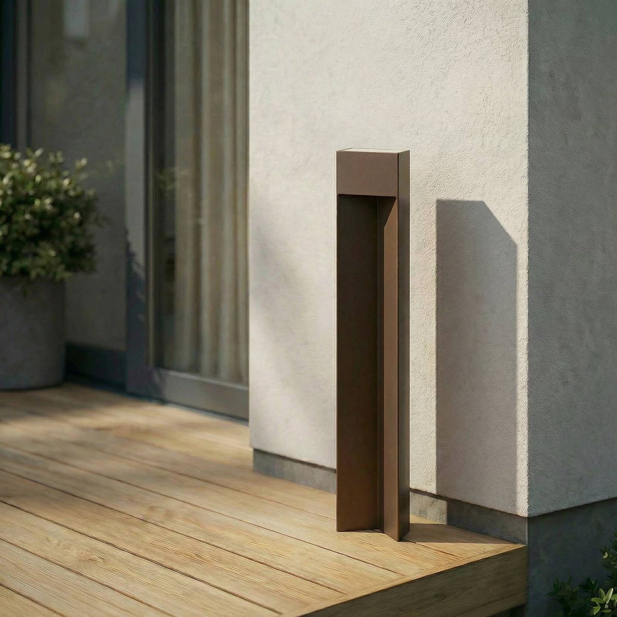 Luminaire extérieur en aluminium moderneLED marron, LUCANDE