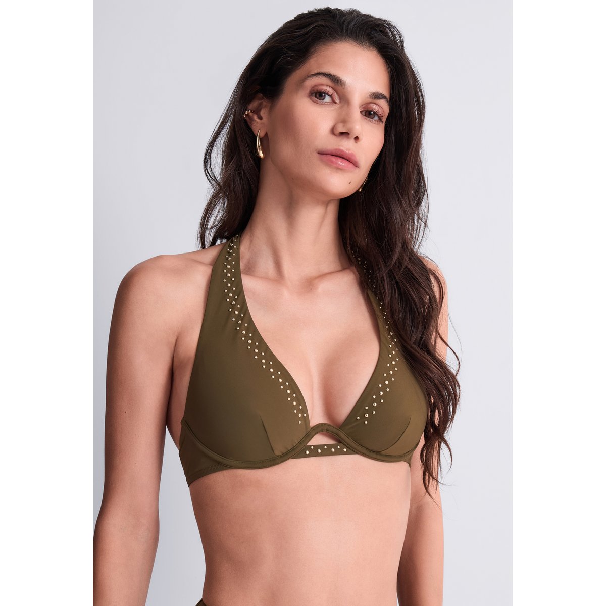 Haut de maillot de bain Triangle mono-armature Summer Stars. kaki, AUBADE