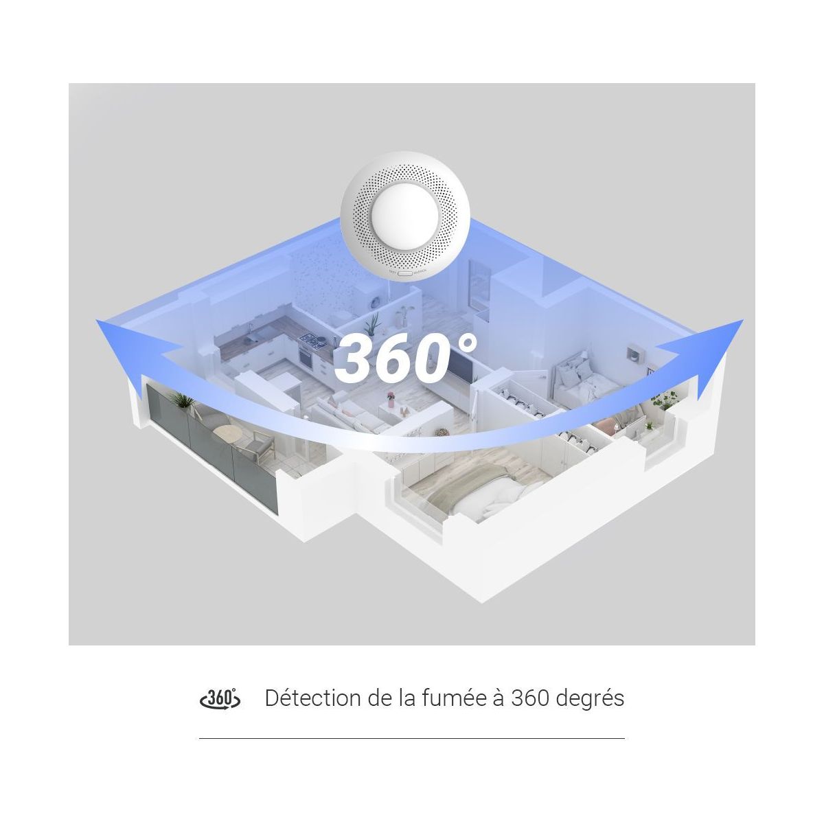 Détecteur de fumée connecté T4C blanc, EZVIZ