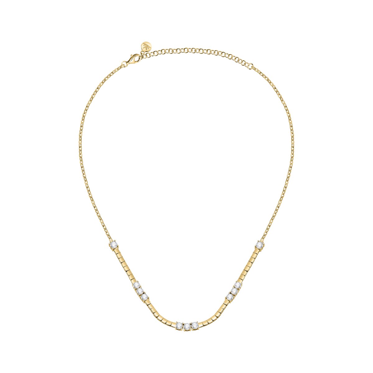 Collier en laiton, placage ninfea, zircons SCINTILLE blanc, MORELLATO