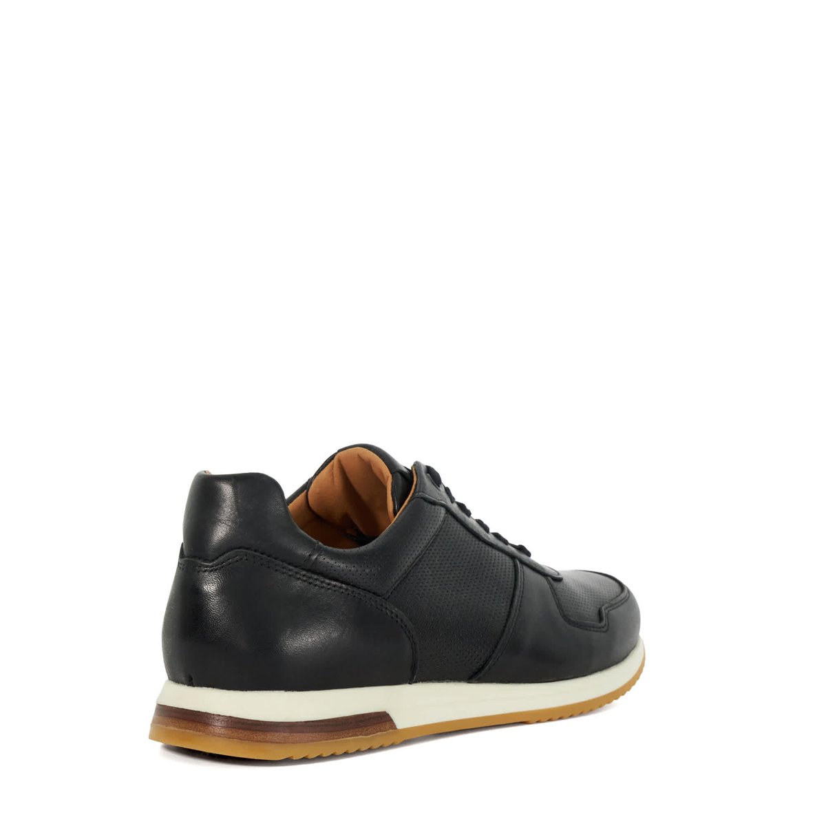 Baskets de course à lacets coupe large - Wide Fit TRILOGY black-leather, DUNE LONDON