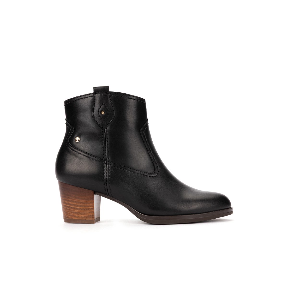 Bottines à talon cuir Zamora black, PIKOLINOS