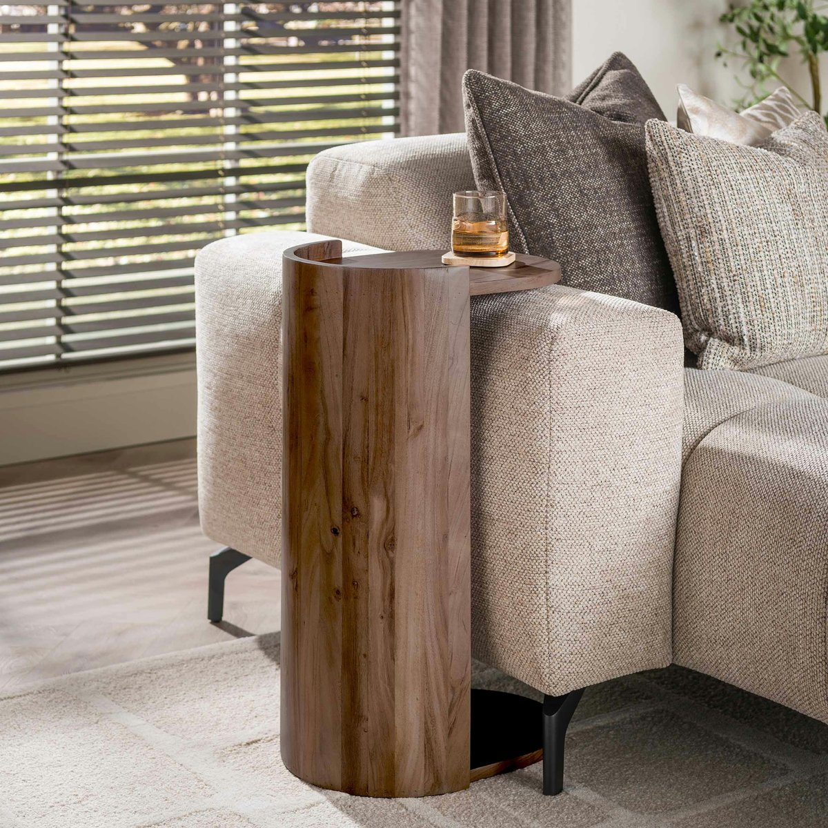 Bout de canapé en bois d'acacia brun NAKO marron, PIER IMPORT