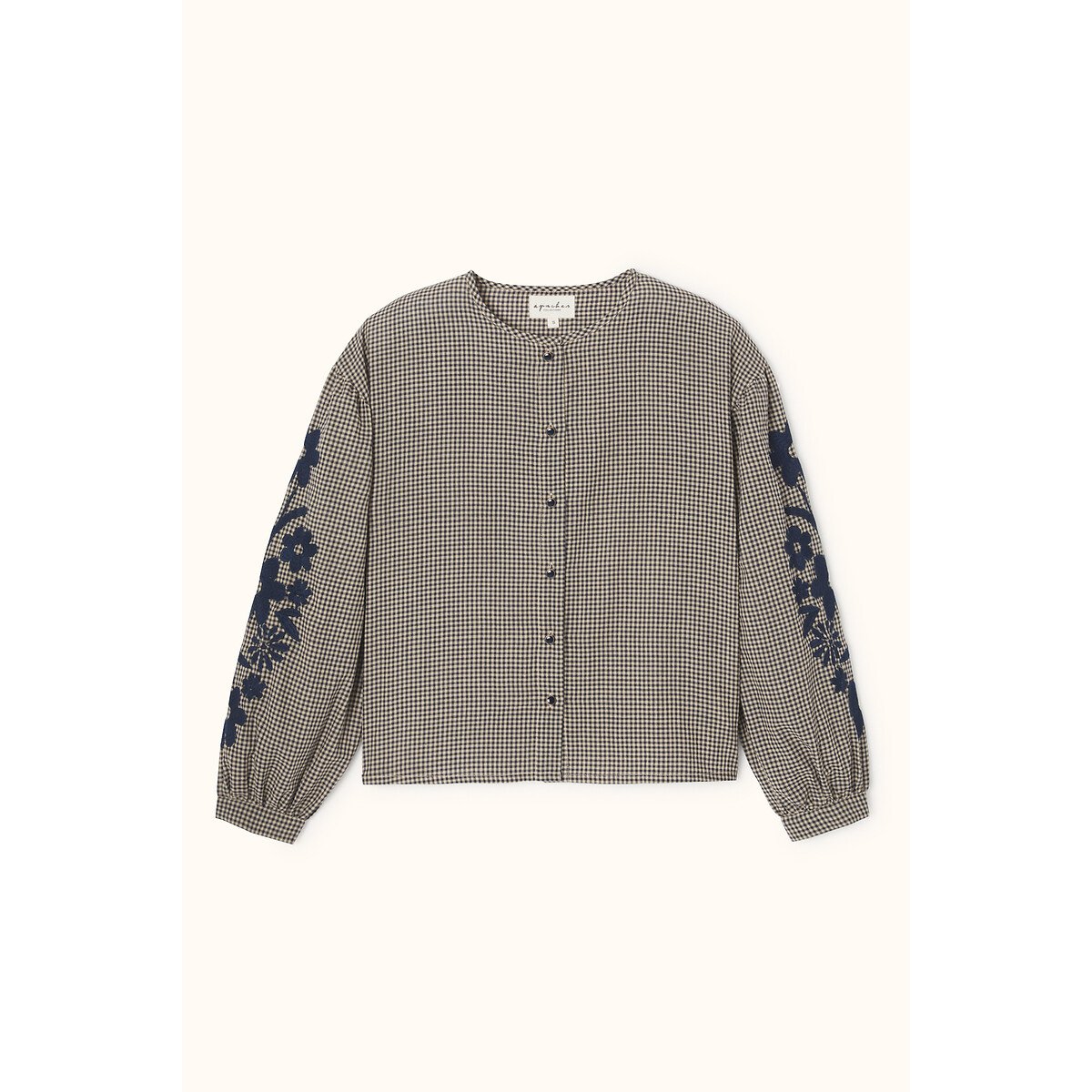 Blouse à carreaux brodée, BINU imprimé carreaux, APACHES COLLECTIONS
