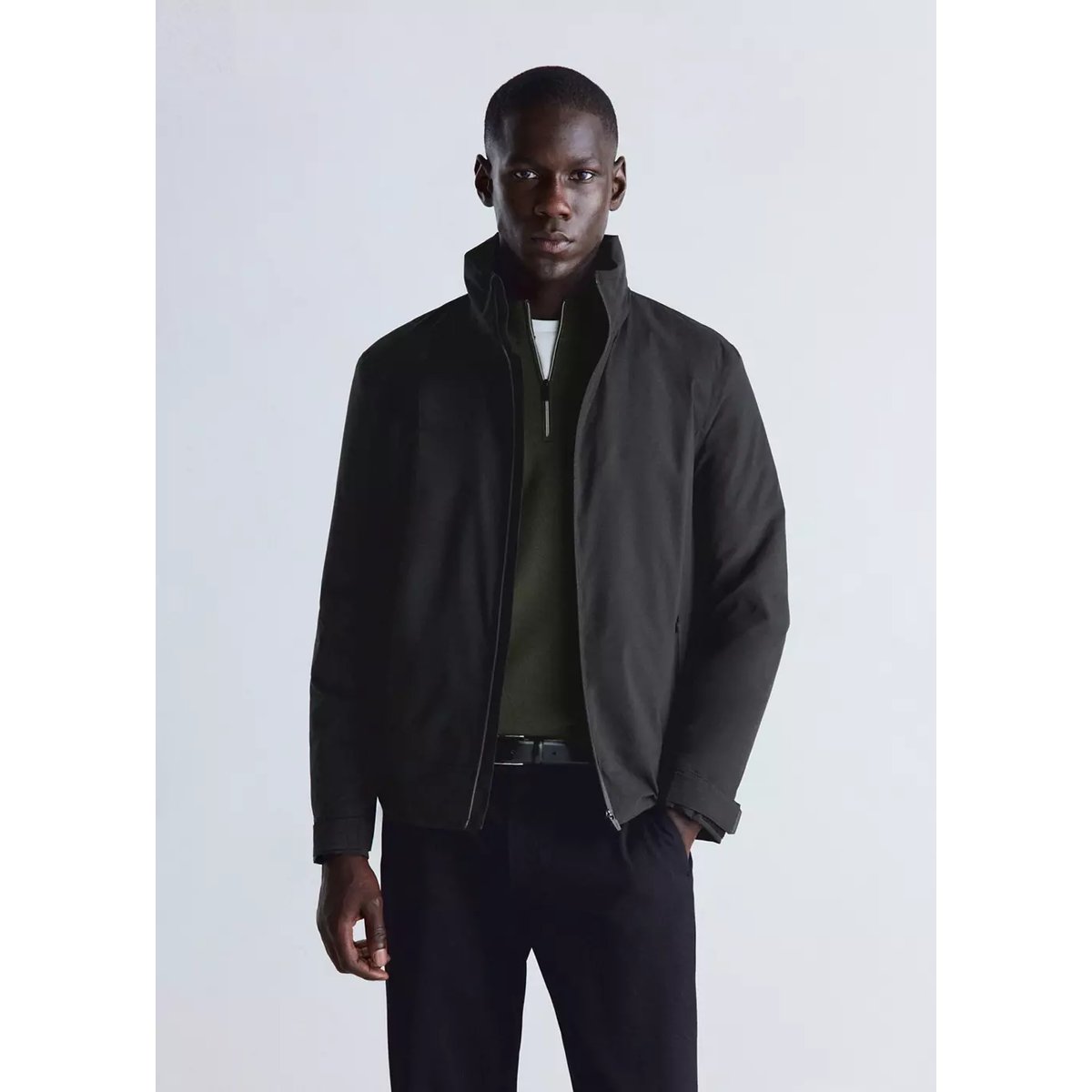 Veste technique avec garnissage imperméable noir, MANGO MAN