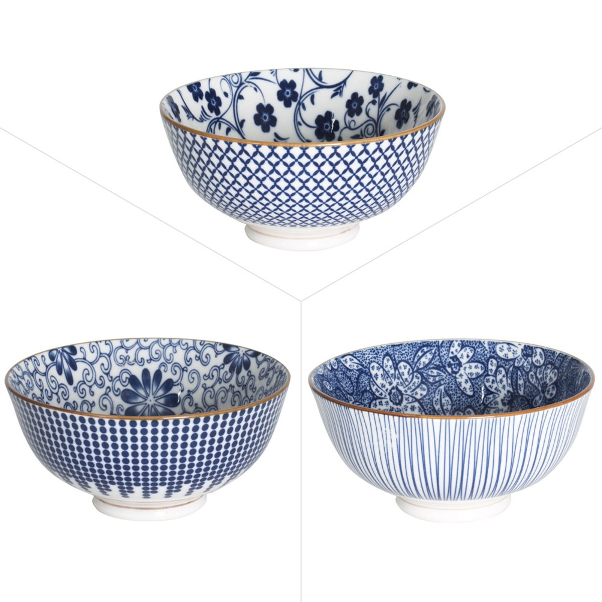 Coupelle évasée Sichuan 12 cm (lot de 3) bleu, TABLE PASSION