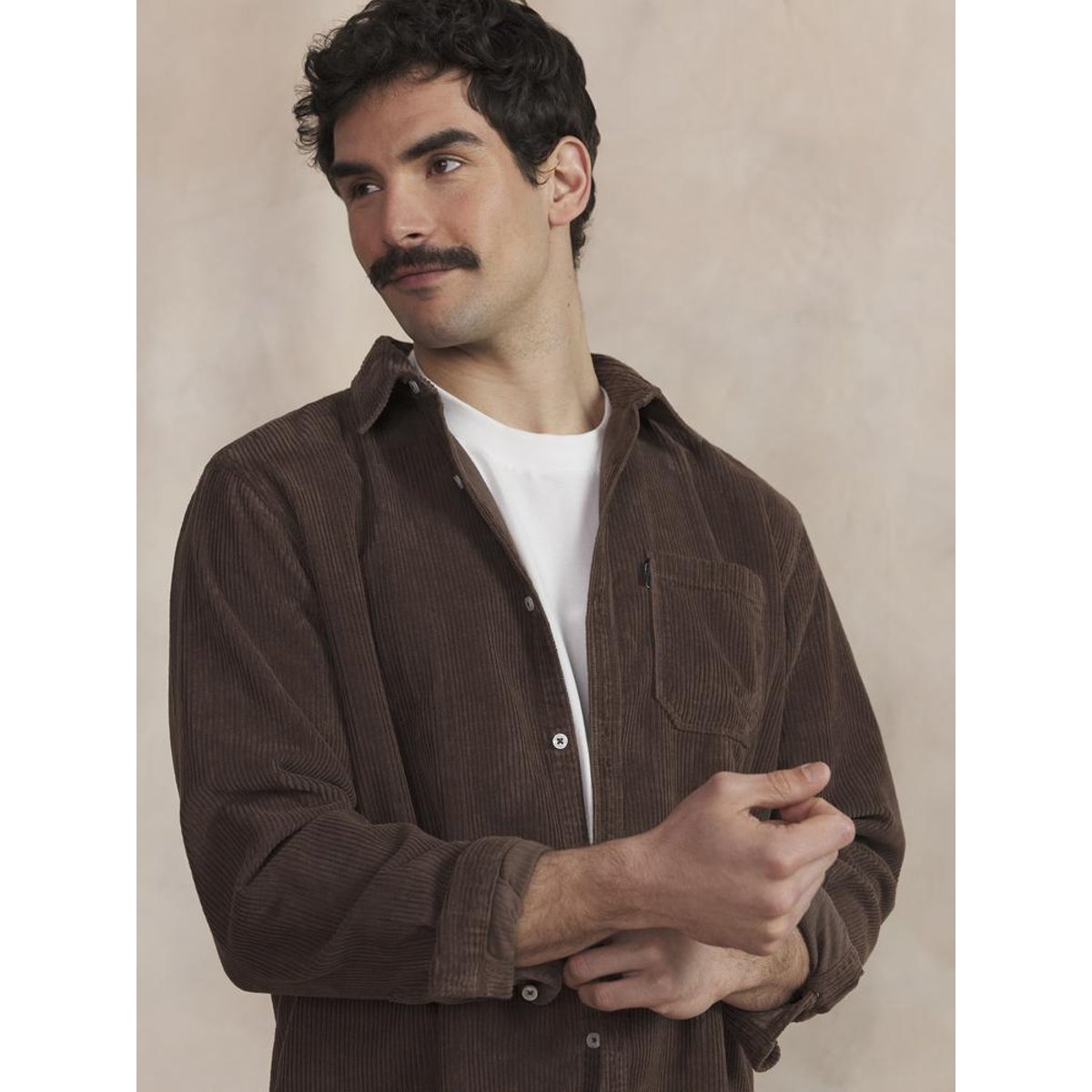 Chemise manches longues MAEROCHE brun, TBS