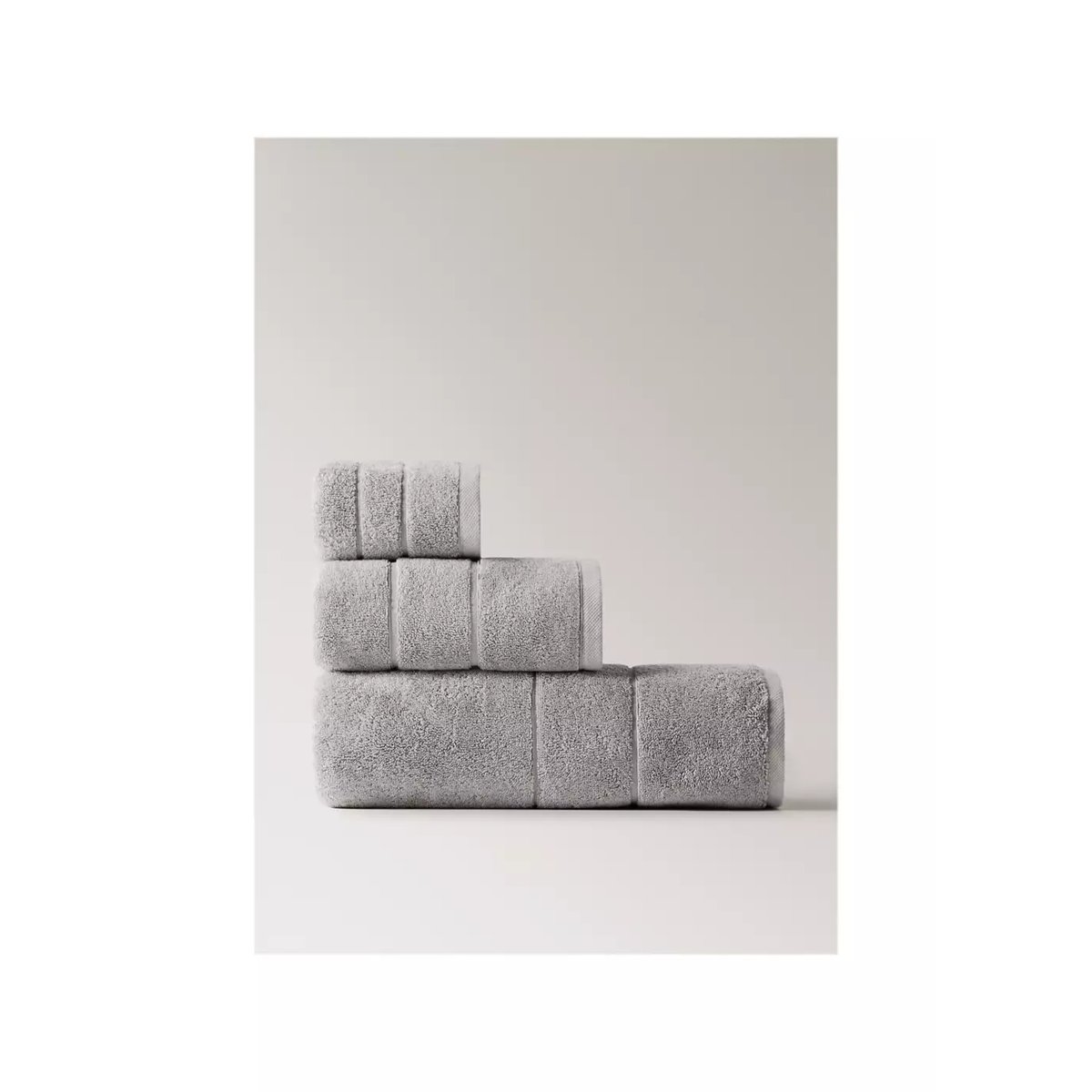 Serviette toilette 100 % coton gris, MANGO HOME