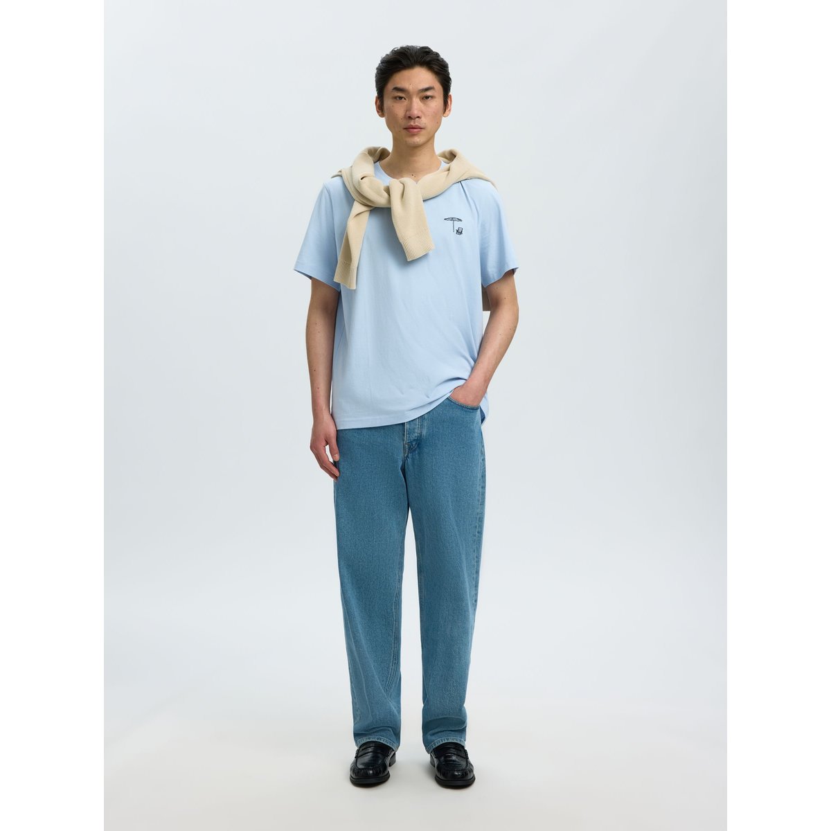 T-Shirt cashmere blue, SELECTED