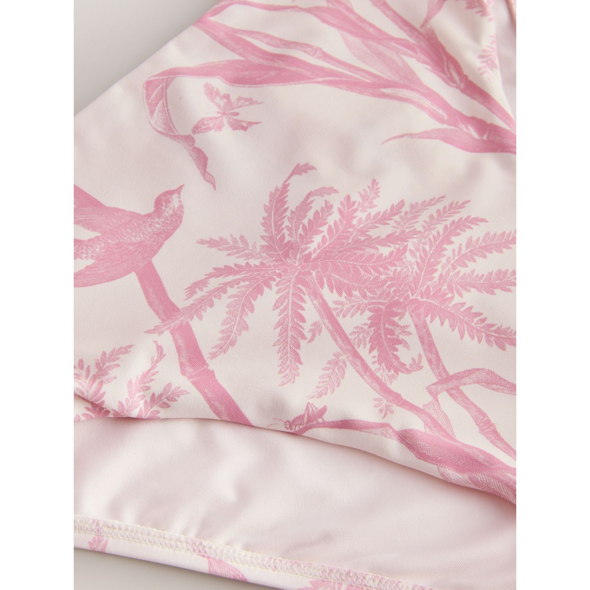 Bas de bikini taille haute crème/rose floral, NEXT