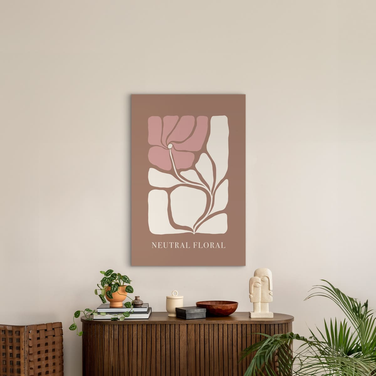 Tableau Mural Neutral Floral ABSTRAIT tableau en verre synthétique, CEANOTHE