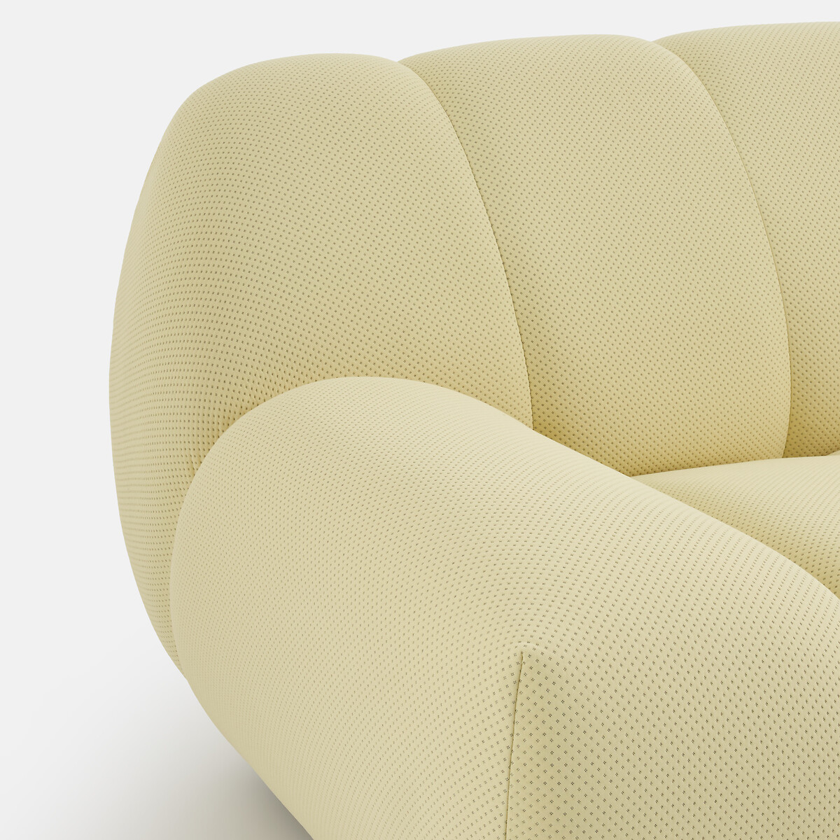 Canapé droit, 2 places, en tissu matelassé, NURIA jaune, LA REDOUTE INTERIEURS