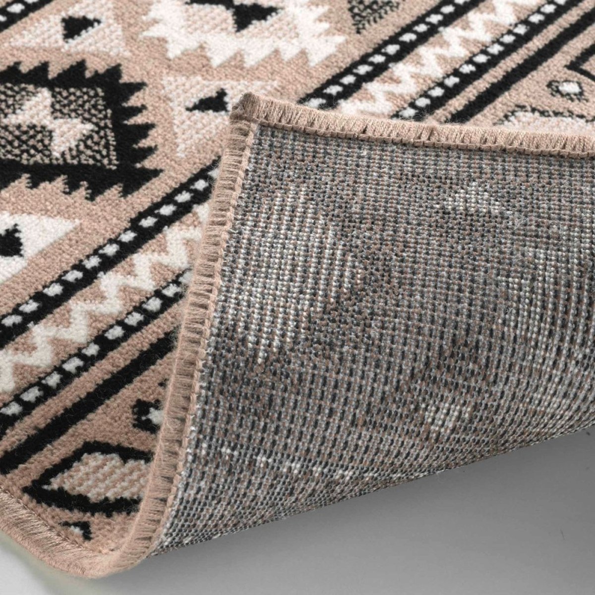 Tapis Rectangulaire 68x110  Tissé Sakari Taupe multicolore, DECORATIE