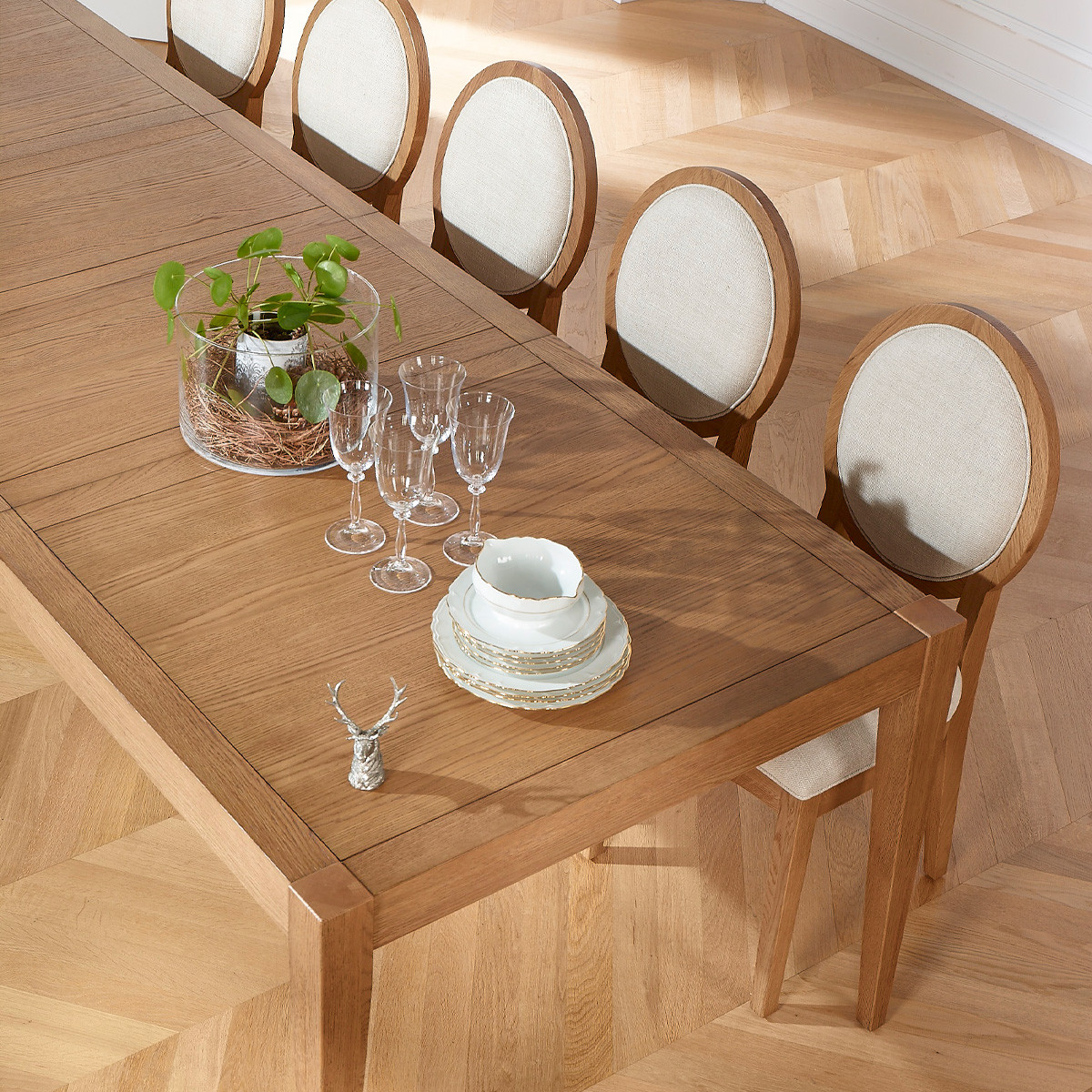 Table à manger 12 couverts en chêne, 280 x 100 cm MONTANA marron, ROBIN DES BOIS