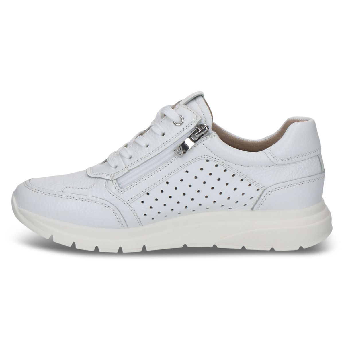 Basket en cuir blanc fauve, CAPRICE