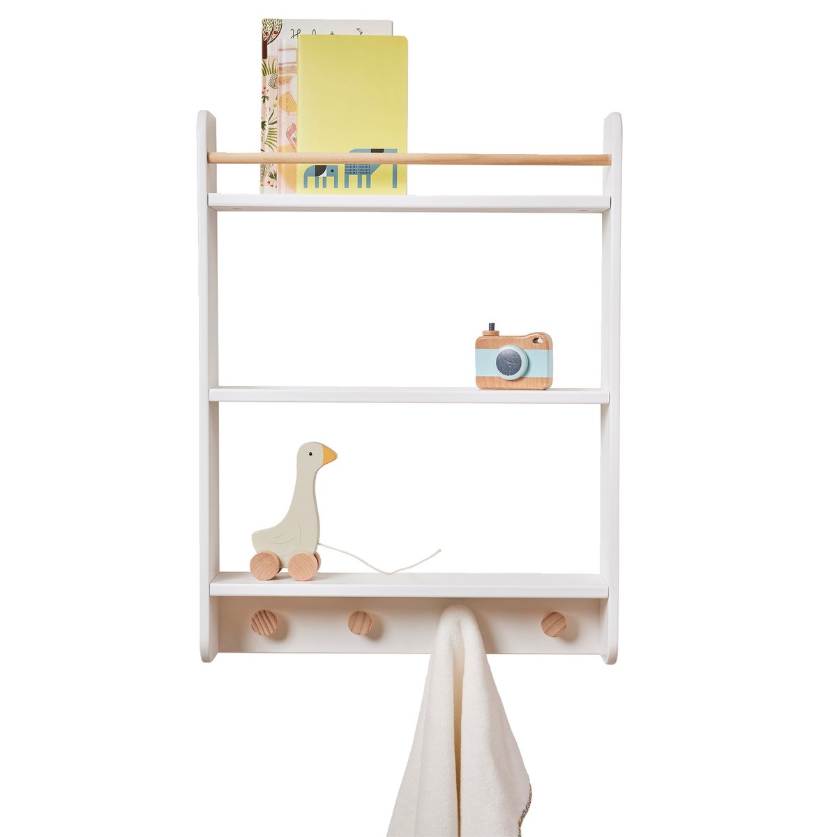 Patères avec étagères pour livres - LIGNE CONFETTI blanc, VERTBAUDET