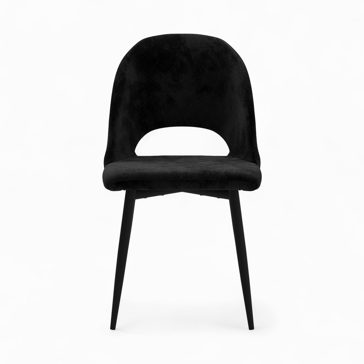 Pack 2 chaises et 2 chaises de bar 65 cm en velours - PÉNÉLOPE noir, MAISON PAVANE