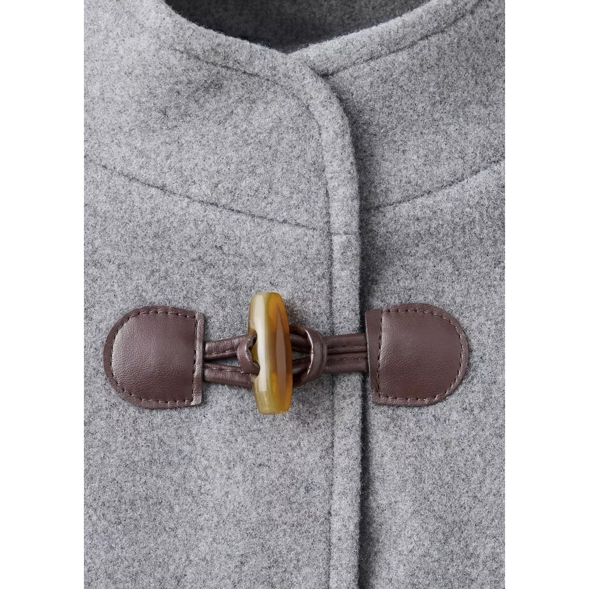 Cape en drap de laine avec brandebourg gris chiné moyen, MANGO KIDS