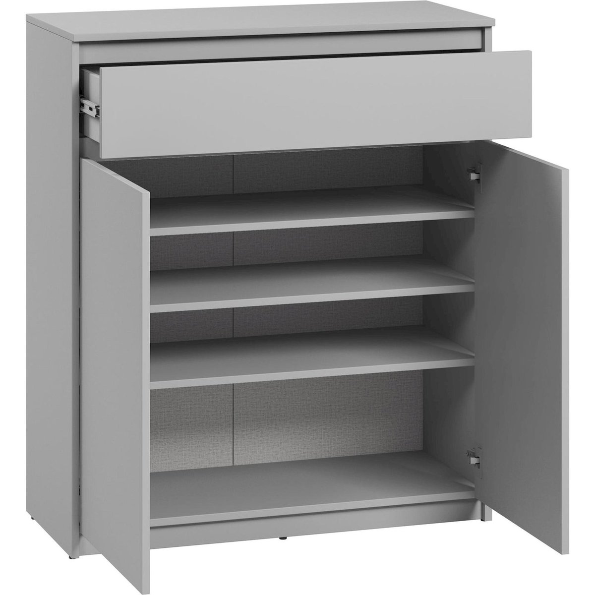 Commode 2 portes 1 tiroir collection SIMPLY gris, RECOLLECTION