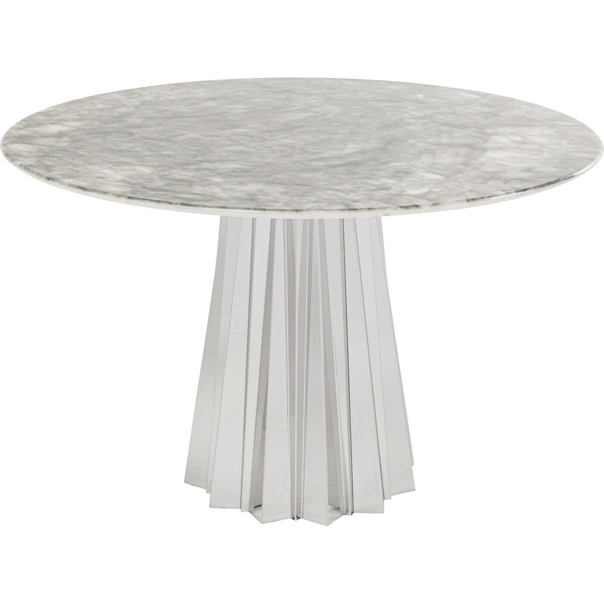 Table ronde en marbre minéral et acier, AMORA gris, KARE DESIGN
