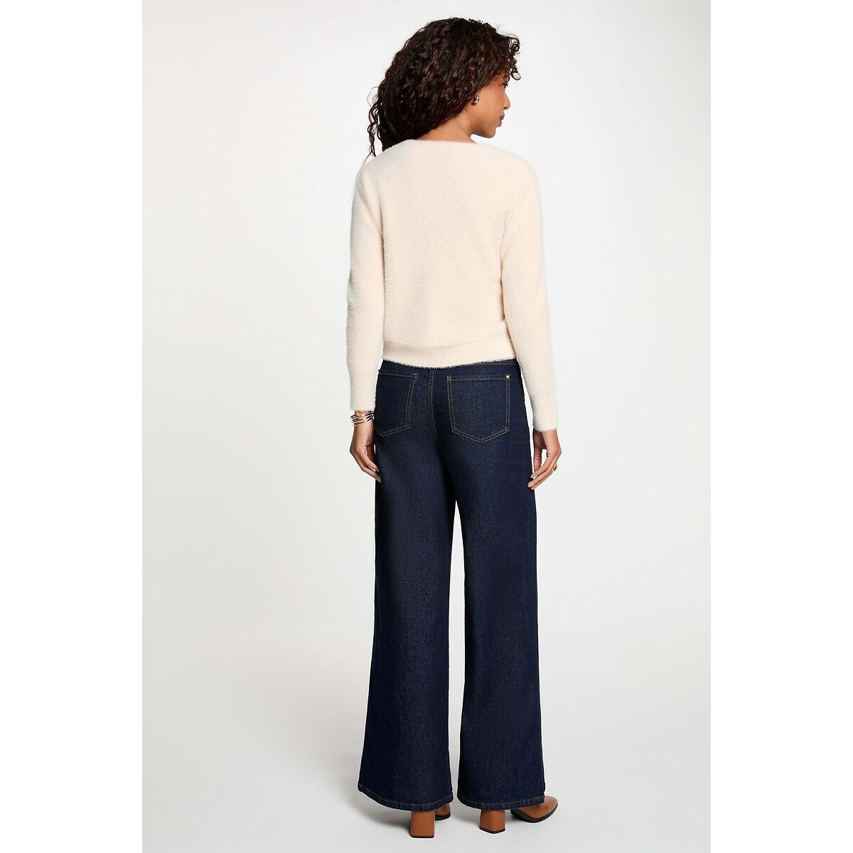 Button-Neck Jumper beige, MORGAN