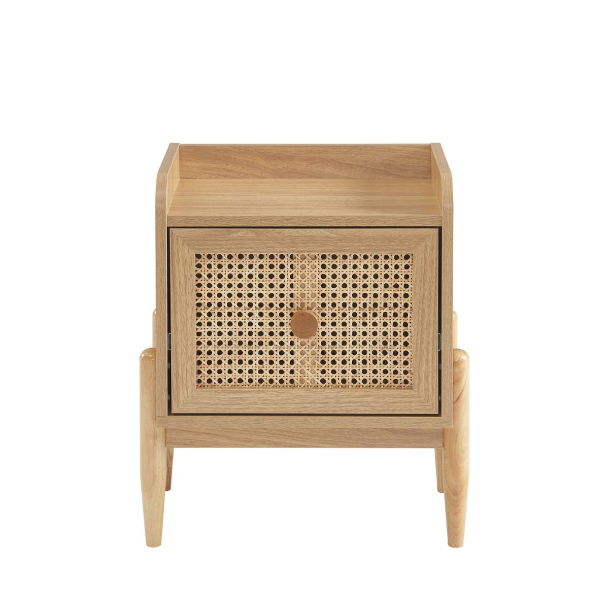 Table de chevet enfant 1 tiroir en bois et cannage- LILOU bois clair, DRAWER
